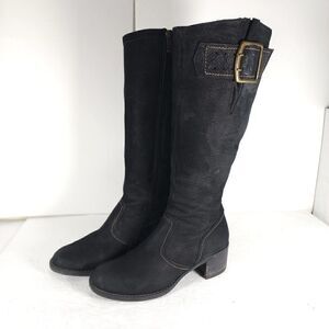 Paul Green Women’s Kendra US8 UK5,5 Knee High Buckle Leather Black Riding Boots